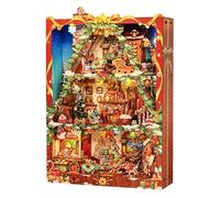 Tonecheer Kit de construction de puzzle 3D - Book Nook - Maison miniature en bois - Diorama avec LED et housse de protection contre la poussière - Décoration murale pour les fans de bricolage (maison