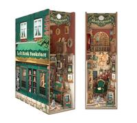 Tonecheer Kit de modélisation Book Nook - Puzzle 3D en bois pour adultes - Maison de poupée miniature - Kit de bricolage avec cadeaux lumineux (Left Bank Bookstore)