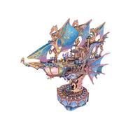 Tonecheer Puzzle en Bois 3D pour Adultes - Kit de modélisation de Bateau en Bois DIY avec dirigeable Musical Fantaisie et Composants Mobiles et Structure de Transmission comme idée（Magique Galaxie ）
