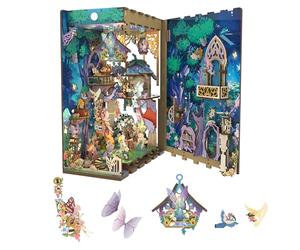 Tonecheer x British Library Kit DIY Book Nook, Puzzle 3D en Bois pour Adultes, Décor d'Insert de Bibliothèque Miniature Maison avec Lumières LED (Le Songe d'une Nuit d'Été
