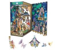 Tonecheer x British Library Kit DIY Book Nook, Puzzle 3D en Bois Shakespeare pour Adultes, Décor d'Insert de Bibliothèque Miniature Maison avec Lumières LED, Cadeaux Uniques (Le Songe d'une Nuit d'Été