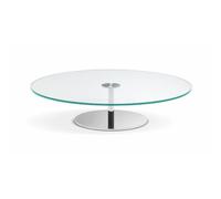 TONELLI table basse ronde FARNIENTE (Ø 120 x h 24,5 cm - Verre extra clair)