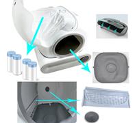 TONEPIE - bac à litière automatique pour chat, accessoires de porte, Capsule inférieure, écran de Ventilation, filtre en maille pour remplacement de toilettes pour animaux de compagnie Accessory Stopp
