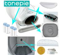 TONEPIE - boîte d'accessoires pour litière automatique pour chat, bac à litière pour chat, Capsule inférieure de porte, filtre d'écran, ligne électrique en maille, sac de toilette Model 1