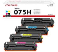 Toner 075H 075 4-Pack Compatible pour Canon I-sensys MF664Cdw MF667Cdw | Cartouche de Toner 075 075H ImageCLASS LBP646Cdw LBP647Cdw MF662Cdw MF663Cdw MF665Cdw Noir Cyan Jaune Magenta