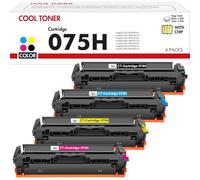 Toner 075H 075 Compatible pour Canon I-sensys MF664Cdw MF667Cdw Cartouche de Toner 075 075H ImageCLASS LBP646Cdw LBP647Cdw MF662Cdw MF663Cdw MF665Cdw Noir Cyan Jaune Magenta, 4-Pack