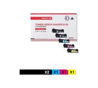 TONER 106R01334 106R01334 Noir x2 + Cyan + Magenta + Jaune x 5 Compatible pour XEROX- Xerox Paser 6125 Xerox Paser 6125N