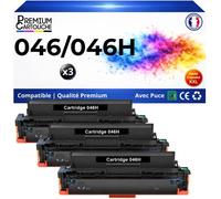 Toner 1254C002 046H compatible pour Canon Noir Haute capacité avec puce 6300 pages Pack 3
