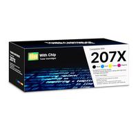 207X 207A Toner avec puce compatible pour Color Laserjet MFP 283cdw 283fdn 283cdw 283fdw M282nw, Pro M255dw M255nw, W2210X W2211X W2212X W2213X Cartouche de toner (Noir Cyan Jaune Magenta, lot de 4)