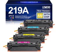 Toner 219A avec Puce Compatible pour HP Color LaserJet Pro MFP 3302FDWG, 3302SDWG, 3302FDW, 3302SDW, 3302FDN, 3202DW, 3302FDNG, 3202DN - Référence 219 219X W2190A Noir Cyan Magenta Jaune (Lot de 4)