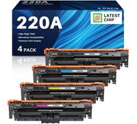 Toner 220A MFP 4302fdw Compatible avec 220A 220X Color Laserjet Pro MFP 4302dw 4302fdw 4202dw 4202dn 4302fdn Noir Cyan Jaune Magenta Cartouche de Toner W2200A W2201A W2202A W2200A 3 A, Lot de 4