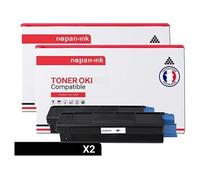 TONER 43034808 43034808 Noir x 2 Compatible pour OKI- OKI C 3100 OKI C 3200 OKI C 3200 N OKI C 3200 Series