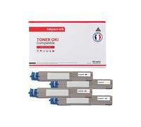 TONER 43459332 43459332 Noir + Cyan + Magenta + Jaune x 4 Compatible pour OKI- OKI C 3300 OKI C 3300 N OKI C 3300 Series OKI C 3400 OKI C 3400 N OKI