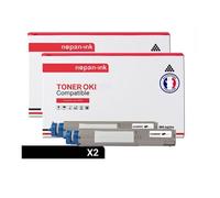 TONER 43459332 43459332 Noir x 2 Compatible pour OKI- OKI C 3300 OKI C 3300 N OKI C 3300 Series OKI C 3400 OKI C 3400 N OKI C 3450 OKI C 3450 N OKI C