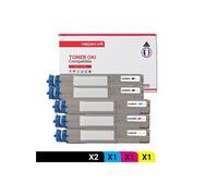 TONER 43487712 43487712 Noir x2 + Cyan + Magenta + Jaune x 5 Compatible pour OKI- OKI C 8600 CDTN OKI C 8600 DN OKI C 8600 DTN OKI C 8600 N OKI C