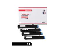 TONER 43979102 43979102 Noir x 4 Compatible pour OKI- OKI B410 OKI B410D OKI B410DN OKI B430 OKI B430D OKI B430DN OKI B440 OKI B440DN MB460 OKI MB470