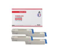 TONER 44059108 44059108 Noir + Cyan + Magenta + Jaune x 4 Compatible pour OKI- OKI C 810 CDTN OKI C 810 DN OKI C 810 N OKI C 830 CDTN OKI C 830 DN