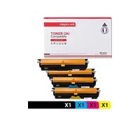 TONER 44250724 44250724 Noir + Cyan + Magenta + Jaune x 4 Compatible pour OKI- OKI C110 OKI C130 OKI C130n MC160 OKI MC160n