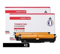 TONER 44250724 44250724 Noir x 2 Compatible pour OKI-NOPAN-INK OKI C110 OKI C130 OKI C130n MC160 OKI MC160n G
