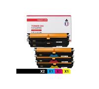 TONER 44250724 44250724 Noir x2 + Cyan + Magenta + Jaune x 5 Compatible pour OKI- OKI C110 OKI C130 OKI C130n MC160 OKI MC160n