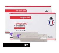 TONER 44315308 44315308 Noir x 2 Compatible pour OKI-NOPAN-INK OKI C 610 CDN OKI C 610 DM OKI C 610 DN OKI C 610 DTN OKI C 610 N G