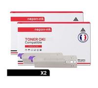 TONER 44315308 44315308 Noir x 2 Compatible pour OKI- OKI C 610 CDN OKI C 610 DM OKI C 610 DN OKI C 610 DTN OKI C 610 N