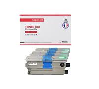 TONER 44469803 44469803 Noir x2 + Cyan + Magenta + Jaune x 5 Compatible pour OKI- OKI C 310 DN OKI C 330 DN OKI C 331 DN OKI C 510 DN OKI C 511 DN
