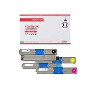 TONER 44469804 44469804 Noir + Cyan + Magenta + Jaune x 4 Compatible pour OKI- OKI C 510 DN OKI 511 DN OKI 530 DN OKI 531 DN OKIMC 561 DN OKI 562 DN