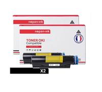 TONER 44574702 44574702 Noir x 2 Compatible pour OKI- OKI B411 OKI B411D OKI B411DN OKI B431 OKI B431D OKI B431DN MB461 MFP OKI MB471 MFP OKI MB471W