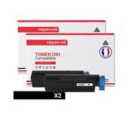 TONER 45807111 45807111 Noir x 2 Compatible pour OKI-NOPAN-INK OKI B 432 DN OKI B 512 DN OKI MB 492 dn OKI MB 562 dnw