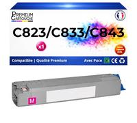 Toner 46471102 OLC823M Compatible pour OKI C823 DN C823 N C833DN C833 DT C843 dn Magenta Haute capacité avec Puce 7000 Pages