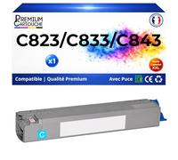 Toner 46471103 OLC823C Compatible pour OKI C823 DN C823 N C833DN C833 DT C843 dn Cyan Haute capacité avec Puce 7000 Pages