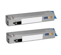 Toner 46471104 OLC823B Compatible pour OKI C823 DN C823 N C833DN C833 DT C843 dn Noir Haute capacité avec Puce 7000 Pages Pack 2
