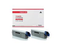 TONER 46507616 C712 Noir x 2 Compatible pour OKI- C 712dn, C 712n.
