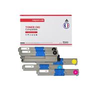 TONER 46508712 46508712 Noir x2 + Cyan + Magenta + Jaune x 5 Compatible pour OKI- OKI C 332 DN OKI C 332 DNw OKI MC 363 DN OKI MC 363 DNW OKI MC 363