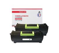 TONER 502X 502X Noir x 2 Compatible pour LEXMARK- Lexmark MS410D MS410dn MS415Dn MS510Dn MS610De MS610dn MS610Dte MS610Dtn