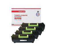 TONER 602X 602X Noir x 4 Compatible pour LEXMARK- Lexmark MX510de MX511Series MX511de MX511de MX511dte MX610de MX611 Series MX611de MX611de MX611dte