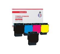 TONER 70C2XK0 (x2) + 70C2XC0 + 70C2XM0 + 70C2XY0 70C2XK0 (x2) + 70C2XC0 + 70C2XM0 + Noir x2 + Cyan + Magenta + Jaune x 5 Compatible pour LEXMARK-