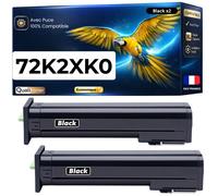 Toner 72K2XK0 compatible pour Lexmark Noir Haute capacité avec puce 33000 pages Pack 2