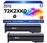 Toner 72K2XK0 compatible pour Lexmark Noir Haute capacité avec puce 33000 pages Pack 2