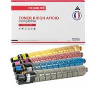 TONER 841817 841817 + 841820 + 841819 + 841818 Noir + Yellow + Magenta + Jaune x 4 Compatible pour RICOH AFICIO- Rico Aficio MP C 3003 sp Rico Aficio