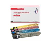 TONER 842016 842016 + 842019 + 842018 + 842017 Noir + Yellow + Magenta + Jaune x 4 Compatible pour RICOH AFICIO- Rico Aficio MP C 3002 Rico Aficio MP