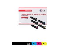 TONER A0DK152 A0DK152 Noir x2 + Cyan + Magenta + Jaune x 5 Compatible pour KONICA MINOLTA- Konica Minolta Magicolor 4600 Series Konica Minolta