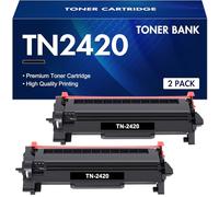 Toner Bank TN2420 Compatible pour Brother DCP-L2530DW MFC L2710DW HL-L2350DW MFC-L2710DW DCP-L2510D HL-L2375DW MFC-L2730DW MFC-L2750DW HL-L2310D TN 2420 2410 TN-2420 (Noir, 2-Pack)