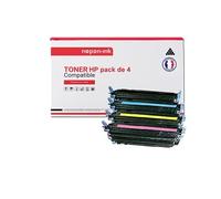 TONER CB400A + CB401A + CB403A + CB402A CB400A + CB401A + CB403A + CB402A Noir + Cyan + Magenta + Jaune x 4 Compatible pour HP- P Color LaserJet