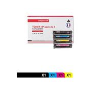 TONER CB540A + CB541A 125A + CB543A + CB542A CB540A + CB541A 125A + CB543A + CB5 Noir + Cyan + Magenta + Jaune x 4 Compatible pour HP- P LaserJet Pro