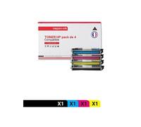 TONER CE310A 126A + CE311A 126A + CE313A 126A + CE312A 126A CE310A 126A + CE311A 126A + CE313A Noir + Cyan + Magenta + Jaune x 4 Compatible pour HP-