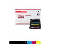 TONER CE320A 128A + CE321A 128A + CE323A 128A + CE322A 128A CE320A 128A + CE321A 128A + CE323A Noir + Cyan + Magenta + Jaune x 4 Compatible pour HP-