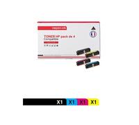 TONER CF210X + CF211A + CF213A + CF212A CF210X + CF211A + CF213A + CF212A Noir + Cyan + Magenta + Jaune x 4 Compatible pour HP- P LaserJet Pro 200