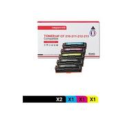 TONER CF210X (x2) + CF211A + CF213A + CF212A CF210X (x2) + CF211A + CF213A + CF2 Noir x2 + Cyan + Magenta + Jaune x 5 Compatible pour HP- P LaserJet